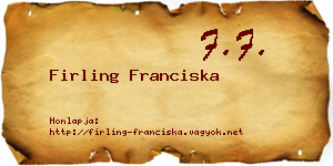 Firling Franciska névjegykártya